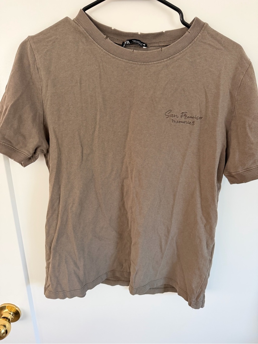Zara Women’s cotton t-shirt Olive Green size M - Picture 2 of 6